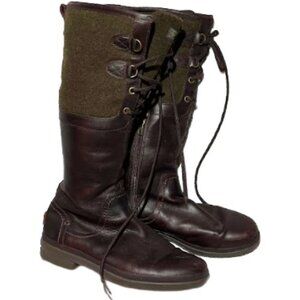 UGG Elsa Tall Riding Boot Waterproof Wool Lined Lace Up Sz 8
